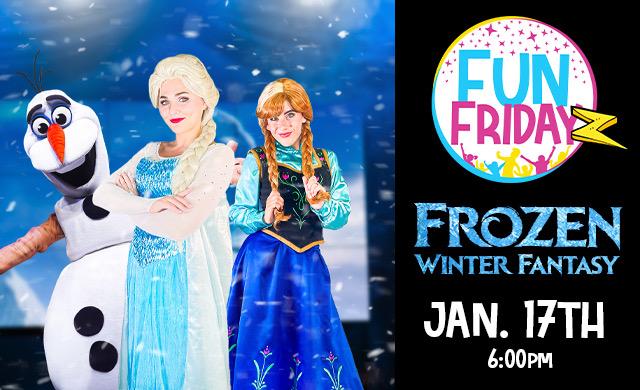 Frozen Winter Fantasy with Frozen Princesses and Olaf in Clarkston Michigan