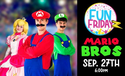 Mario bros party characters at the Fun Place in Clarkston Michigan